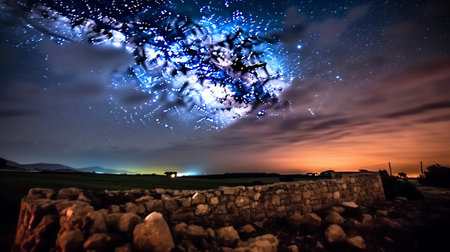 Generative AI : Milky way photography night photoの素材