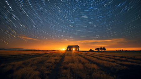 Generative AI : Milky Way stars and starry skies photographed with long exposure from a remote suburb dark locationの素材