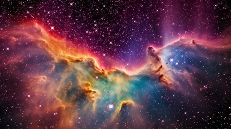 Generative AI : Stellar nursery within the Large Magellanic Cloud Hubble Space Telescope snaps satellite galaxy bursting with star formation Milky Ways satellite galaxies Elementsの素材