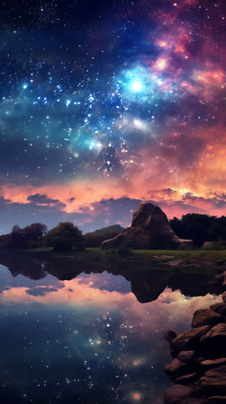 Generative AI : Stars River and Milky Wayの素材