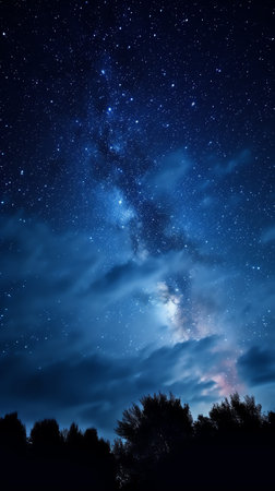 Generative AI : Nightsky Showing the Lights of the Milkyway0002の素材
