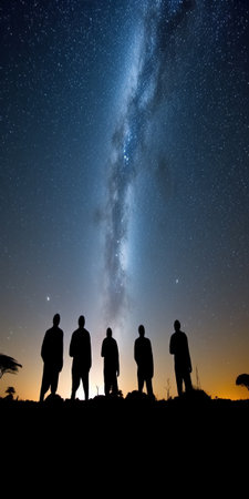 Generative AI : Milky Way Galaxy as seen from the Serengeti Tanzania Africaの素材