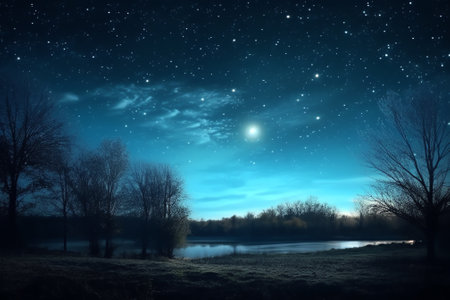Generative AI : Night Sky Picture Beautiful digital imageの素材