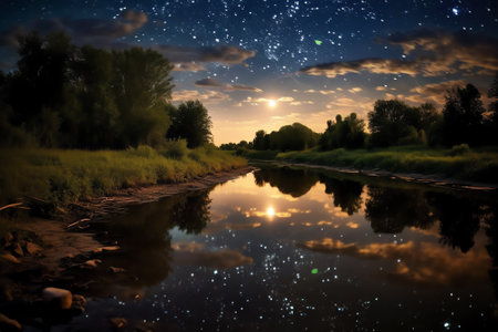 Generative AI : Stars River and Milky Wayの素材