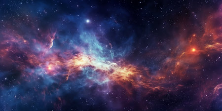 Generative AI : Panorama Milky way galaxy with stars and space dust in the universe Long exposure photographの素材