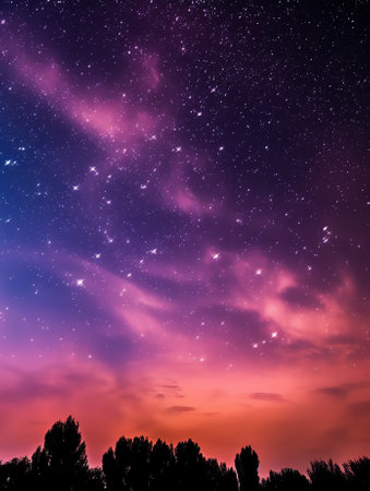Generative AI : Night Sky Picture Beautiful digital imageの素材