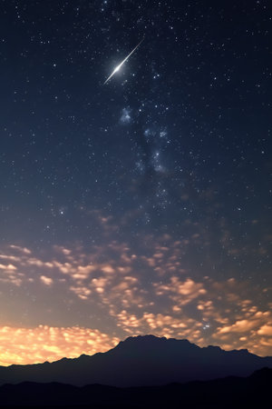 Generative AI : Phenomenon called zodiacal light and also the milk way is shown in the night time sky in above an outdoor field Digitally enhanced Elements of this image furnishedの素材