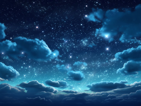 Generative AI : Night Sky Picture Beautiful digital imageの素材