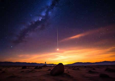 Generative AI : Night sky at Atacama Desert South Americaの素材
