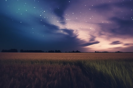 Generative AI : Starry night sky with no clouds Clear August night in southern Poland 2022 Observation of night skyの素材