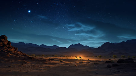 Generative AI : Night sky at Atacama Desert South Americaの素材
