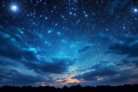 Generative AI : Night Sky Picture Beautiful digital imageの素材