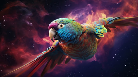 Generative AI : Lorikeet Galaxy Elements of this Image Furnished by NASAの素材