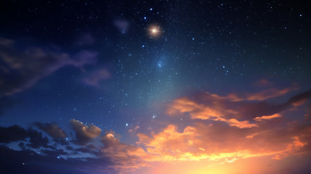 Generative AI : Phenomenon called zodiacal light and also the milk way is shown in the night time sky in above an outdoor field Digitally enhanced Elements of this image furnishedの素材