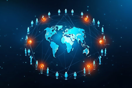 Generative AI : Global communication networkGlobal social networkMetaverse Technology Virtual internet connection of metaverse technologyNew generation of communications technologyの素材