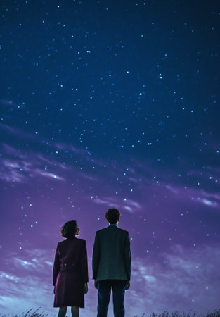 Generative AI : H and chi persei stars in the deep sky at nightの素材