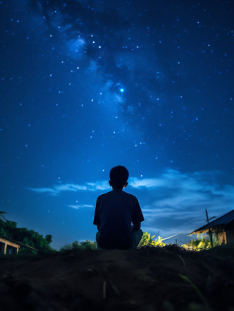Generative AI : Milky way in cilacap nightの素材