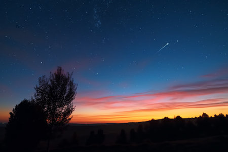 Generative AI : Starry night sky with no clouds Clear August night in southern Poland 2022 Observation of night skyの素材