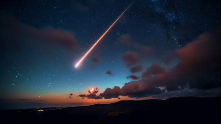 Generative AI : Shooting Star on the skyの素材