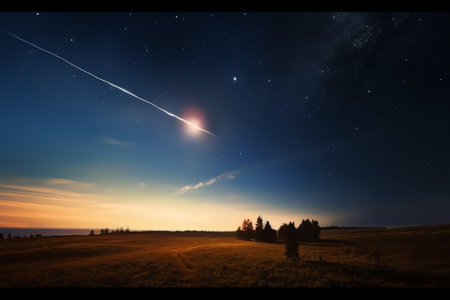 Generative AI : Shooting Star on the skyの素材