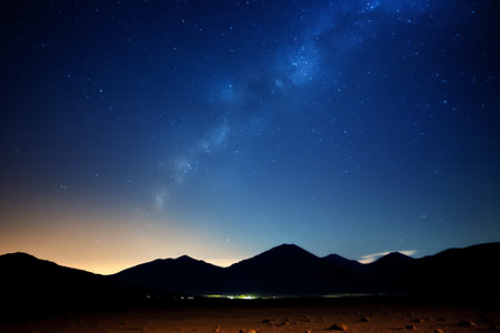 Generative AI : Night sky at Atacama Desert South Americaの素材