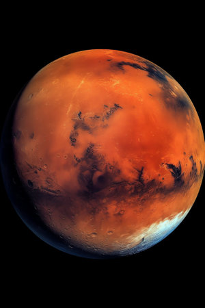 Generative AI : Planet Mars on a dark background Elements of this image furnishing NASA High quality photoの素材