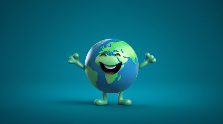 Generative AI : Hug on earth show love global on earthday concept kids model and earth oisolated background ecology concept symbolic earth to Elements of this image furnished by NAの素材