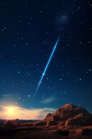 Generative AI : Shooting Star on the skyの素材