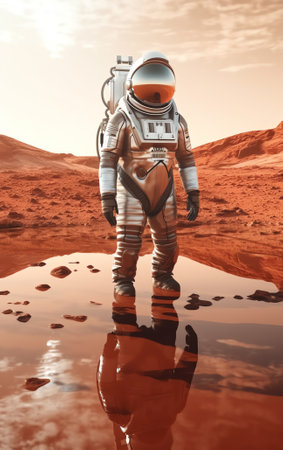 Generative AI : A rover on the surface of the red planet Mars Elements of this image furnished NASAの素材