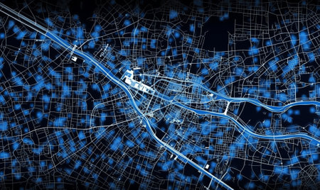 Generative AI : USA from space at night concept with street lights on panoramicの素材