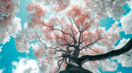 Generative AI : relaxing side eyegasm just tree and skyの素材