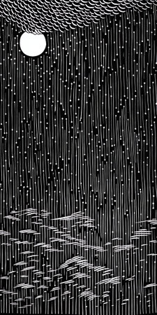 Generative AI : A rainy dark sky at nightの素材