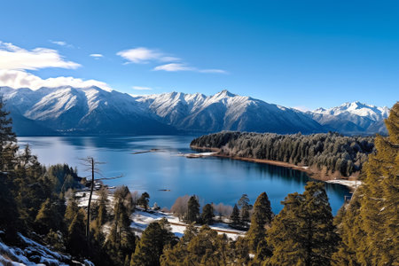 Generative AI : Whittier harbor against blue sky Whittier Kenai Alaska USAの素材