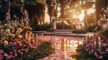 Generative AI : Summer evening wedding ceremonyの素材