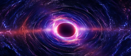 Generative AI : Outer space A wormhole Distortion of space A black hole The portal A light tunnel in the universe The movement of energy The galaxy The nebula Elements of the imageの素材
