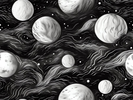 Generative AI : Moons Night Black Cover universeの素材