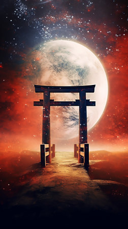 Generative AI : portal to another universe abstract spiritual backgroundsの素材