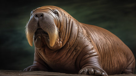 Generative AI : An atlantic walrus wild sea animalの素材