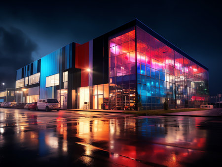 Generative AI : Beautiful factory night view of Mizushima Complex in Okayama Prefecture Japanの素材