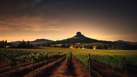 Generative AI : Milky Way at mt hood oregonの素材