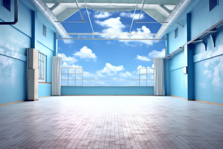 Generative AI : Floor Background Sky Clouds Empty Horizon Landscape Sceneの素材