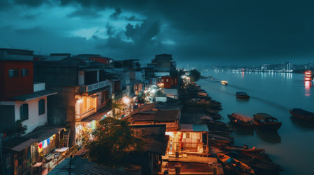 Generative AI : Night sea in Vietmanの素材