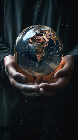 Generative AI : Whole world in hands Mixed mediaの素材