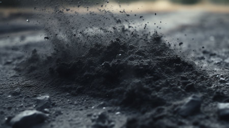 Generative AI : Creative blurry outdoor asphalt background with mistの素材