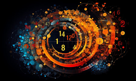 Generative AI : Pi number is a mathematical constant whose value is the ratio of any circles circumference to its diameter Its value is written over Milky Way imageの素材