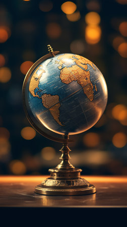 Generative AI : Globe sphere orb model effigy vintage styleの素材