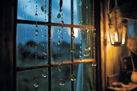 Generative AI : Moonlight drop through the window to the bedroomの素材