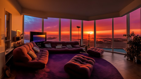 Generative AI : panoramic sunsetの素材