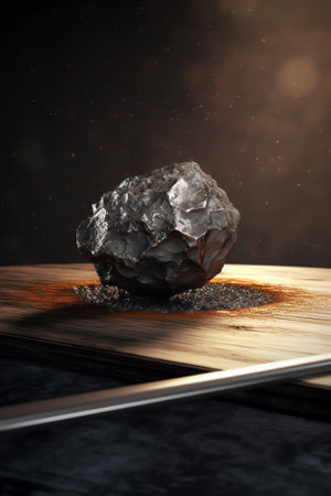 Generative AI : Chondrite Meteorite L Type isolated piece of rock formed in outer space in the early stages of Solar System as asteroids This meteorite comes from a meteorite fallの素材