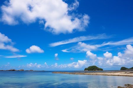 Generative AI : Hatenohama beach on Kumejima island Okinawa Japanの素材